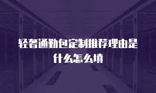 轻奢通勤包定制推荐理由是什么怎么填