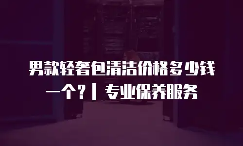 男款轻奢包清洁价格多少钱一个？| 专业保养服务