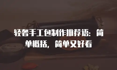 轻奢手工包制作推荐语：简单概括，简单又好看