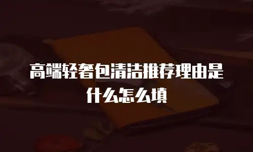 高端轻奢包清洁推荐理由是什么怎么填