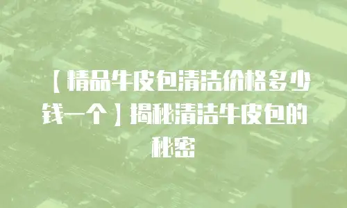 【精品牛皮包清洁价格多少钱一个】揭秘清洁牛皮包的秘密