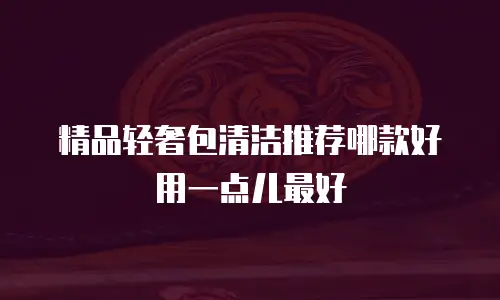 精品轻奢包清洁推荐哪款好用一点儿最好