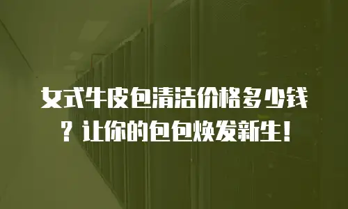 女式牛皮包清洁价格多少钱？让你的包包焕发新生！