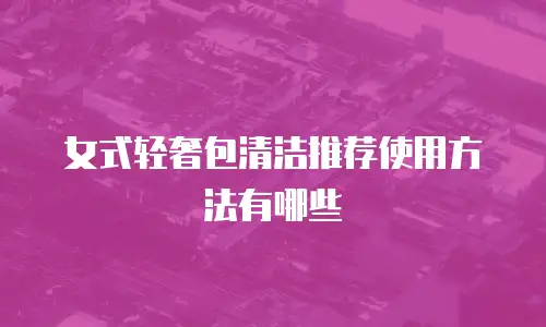 女式轻奢包清洁推荐使用方法有哪些