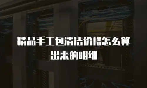 精品手工包清洁价格怎么算出来的明细