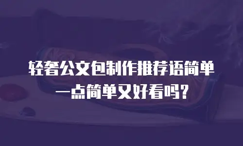 轻奢公文包制作推荐语简单一点简单又好看吗？