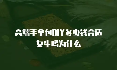 高端手拿包DIY多少钱合适女生吗为什么