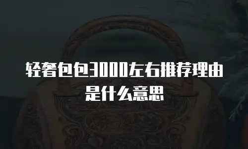 轻奢包包3000左右推荐理由是什么意思