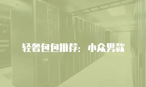 轻奢包包推荐：小众男款