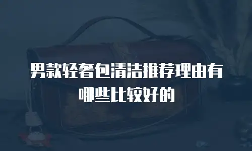 男款轻奢包清洁推荐理由有哪些比较好的