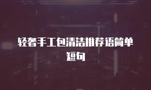轻奢手工包清洁推荐语简单短句