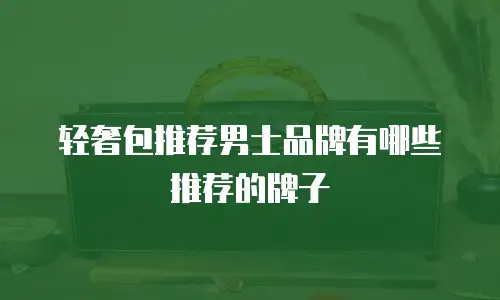 轻奢包推荐男士品牌有哪些推荐的牌子