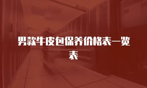 男款牛皮包保养价格表一览表