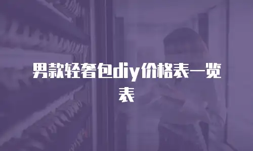 男款轻奢包diy价格表一览表