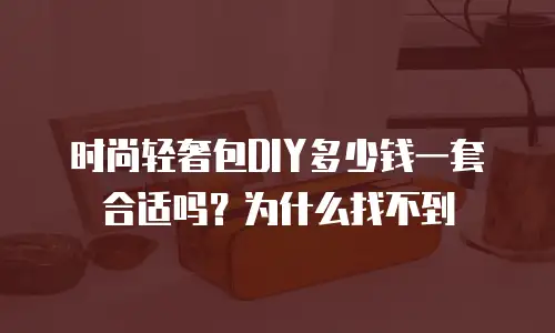 时尚轻奢包DIY多少钱一套合适吗？为什么找不到