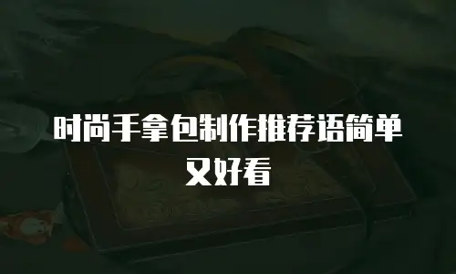 时尚手拿包制作推荐语简单又好看