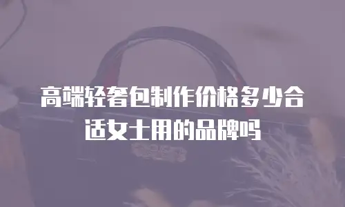 高端轻奢包制作价格多少合适女士用的品牌吗