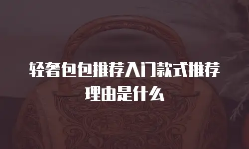 轻奢包包推荐入门款式推荐理由是什么