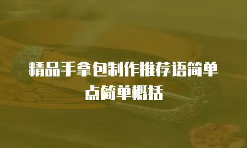 精品手拿包制作推荐语简单点简单概括