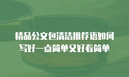 精品公文包清洁推荐语如何写好一点简单又好看简单