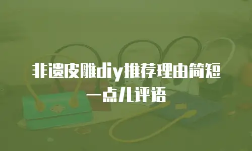 非遗皮雕diy推荐理由简短一点儿评语