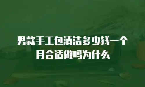 男款手工包清洁多少钱一个月合适做吗为什么
