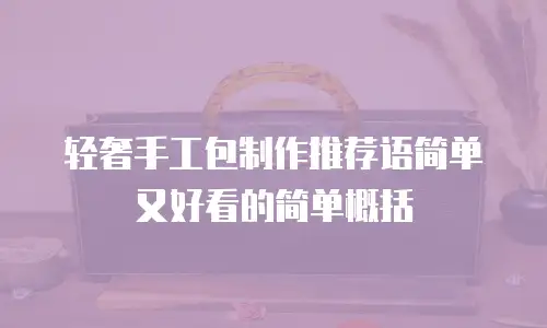 轻奢手工包制作推荐语简单又好看的简单概括