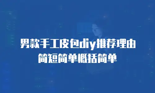 男款手工皮包diy推荐理由简短简单概括简单