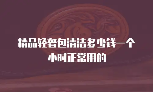 精品轻奢包清洁多少钱一个小时正常用的