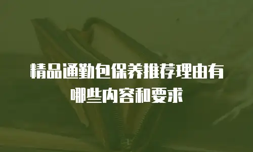 精品通勤包保养推荐理由有哪些内容和要求