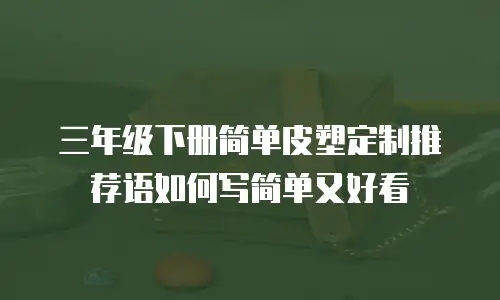 三年级下册简单皮塑定制推荐语如何写简单又好看