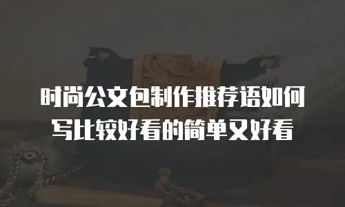 时尚公文包制作推荐语如何写比较好看的简单又好看