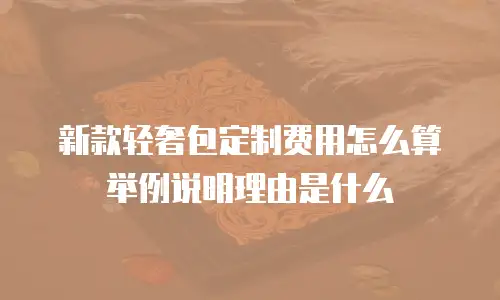新款轻奢包定制费用怎么算举例说明理由是什么