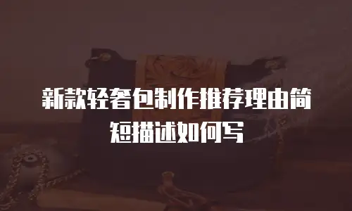 新款轻奢包制作推荐理由简短描述如何写