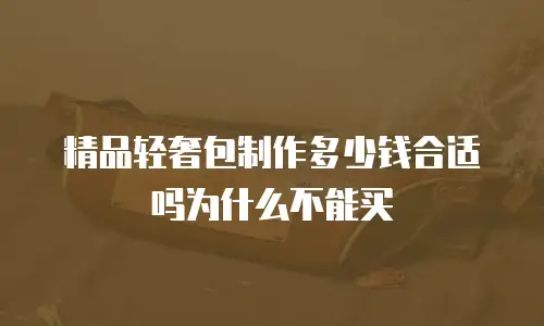 精品轻奢包制作多少钱合适吗为什么不能买
