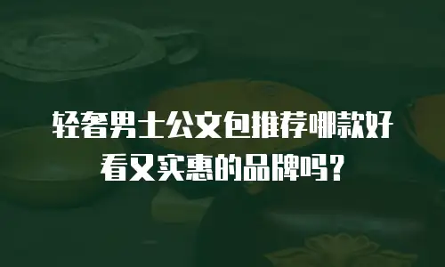 轻奢男士公文包推荐哪款好看又实惠的品牌吗？