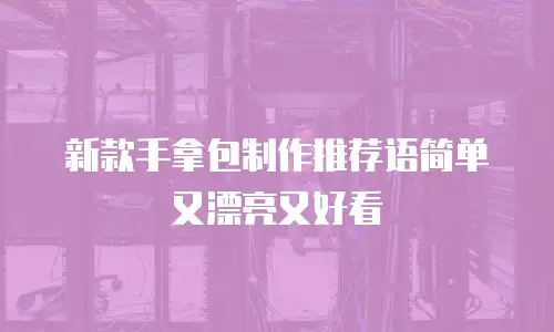 新款手拿包制作推荐语简单又漂亮又好看