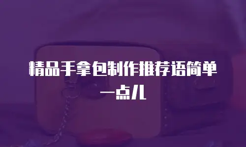 精品手拿包制作推荐语简单一点儿