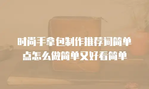 时尚手拿包制作推荐词简单点怎么做简单又好看简单
