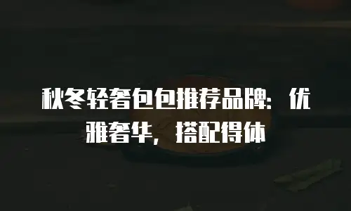 秋冬轻奢包包推荐品牌：优雅奢华，搭配得体