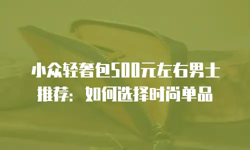 小众轻奢包500元左右男士推荐：如何选择时尚单品