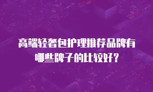 高端轻奢包护理推荐品牌有哪些牌子的比较好？