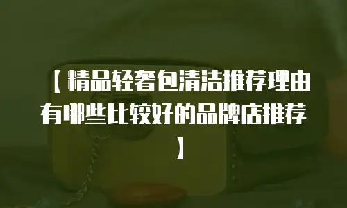 【精品轻奢包清洁推荐理由有哪些比较好的品牌店推荐】