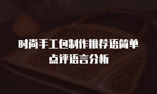 时尚手工包制作推荐语简单点评语言分析