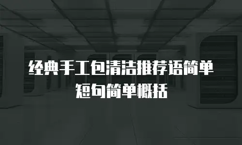 经典手工包清洁推荐语简单短句简单概括