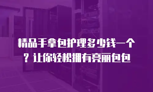 精品手拿包护理多少钱一个？让你轻松拥有亮丽包包