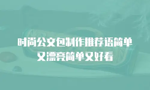 时尚公文包制作推荐语简单又漂亮简单又好看
