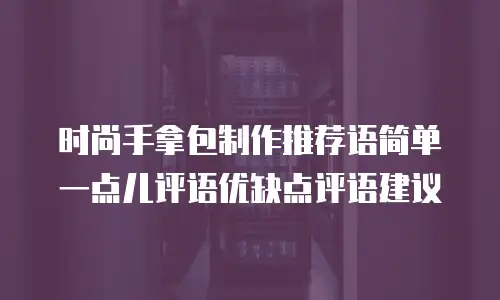 时尚手拿包制作推荐语简单一点儿评语优缺点评语建议