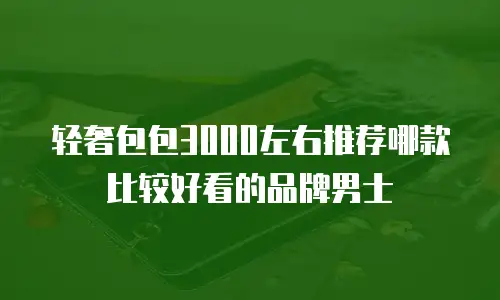 轻奢包包3000左右推荐哪款比较好看的品牌男士