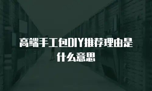 高端手工包DIY推荐理由是什么意思